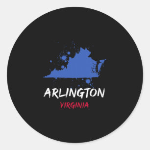 Arlington Virginia Va Paint Splatter Vacation Souv Classic Round Sticker