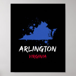 Arlington Virginia Va Paint Splatter Vacation Souv Poster