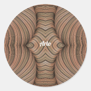 ARLO ~ Pretty Shades of Brown Fractal ~ Classic Round Sticker