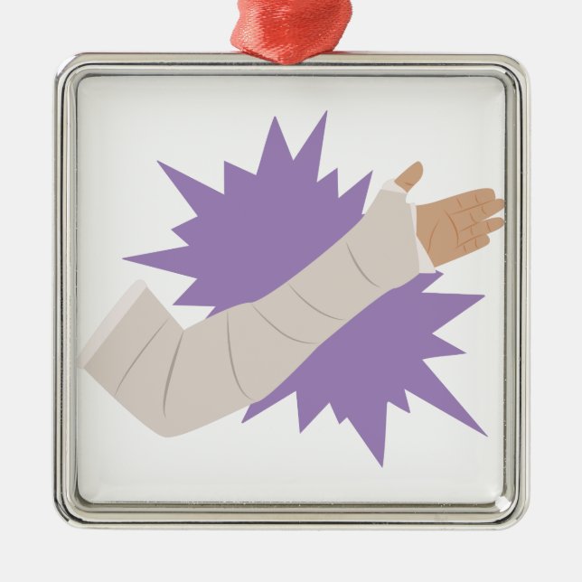 Arm Cast Metal Tree Decoration (Front)