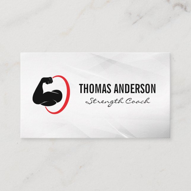 Arm Flexing | Fitness Logo Business Card (Front)