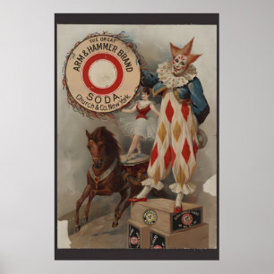 Arm & Hammer Baking Soda Vintage Style Clown Poster