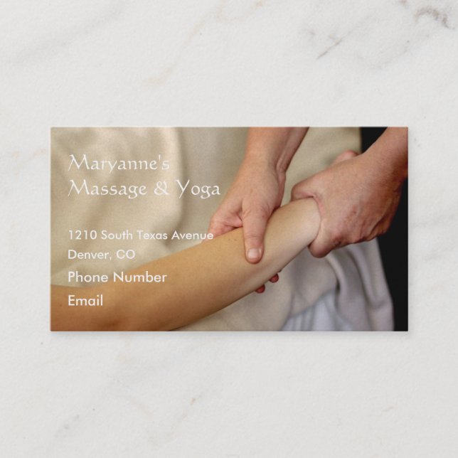 Arm Massage Photo Appointment Card (Front)