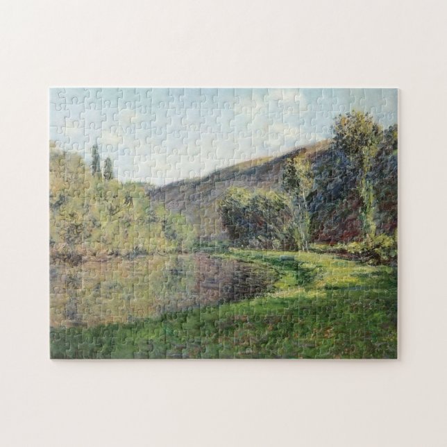 Arm of Seine at Jeufosse Afternoon Monet Fine Art Jigsaw Puzzle (Horizontal)