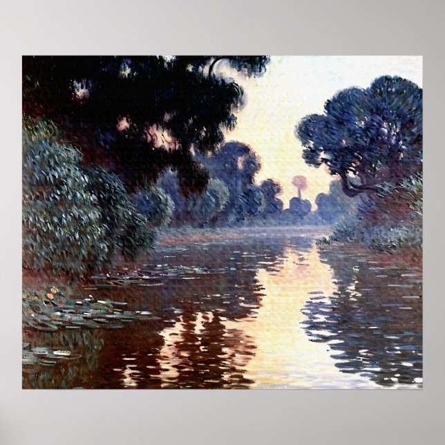 Arm of the Seine near Giverny at Sunrise Poster (Front)