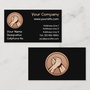 Arm wrestling Bronze Business Card