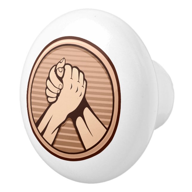 Arm wrestling Bronze Ceramic Knob (Right)