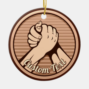 Arm wrestling Bronze Ceramic Tree Decoration