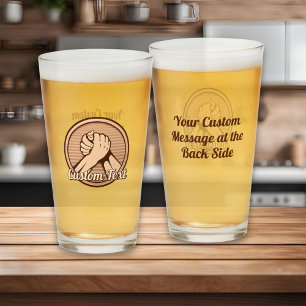 Arm Wrestling Bronze Glass