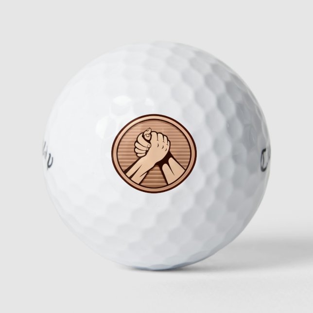 Arm wrestling Bronze Golf Balls (Front)