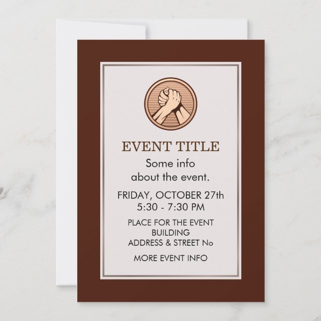 Arm wrestling Bronze Invitation (Back)