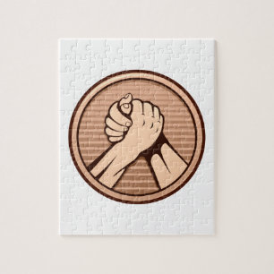 Arm wrestling Bronze Jigsaw Puzzle