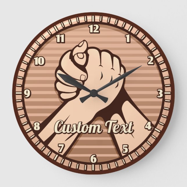 Arm wrestling Bronze Large Clock (Front)