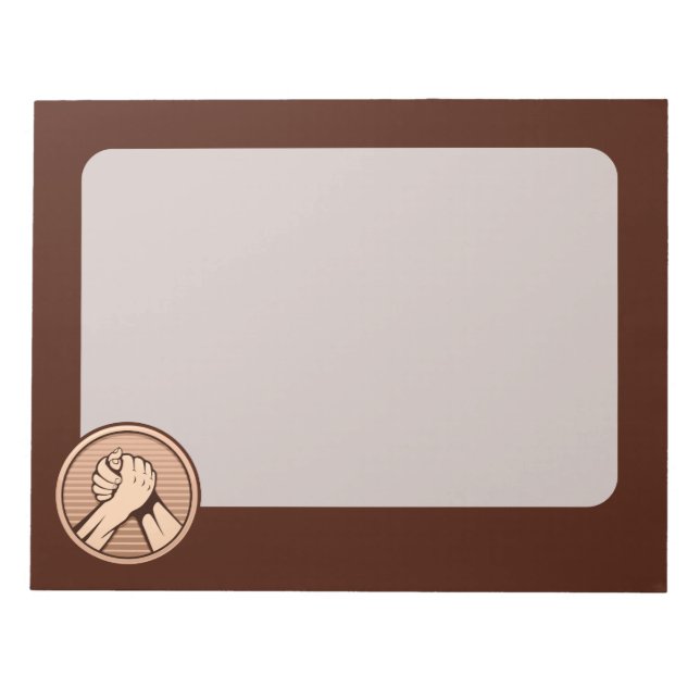 Arm wrestling Bronze Notepad (Front)