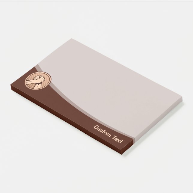 Arm Wrestling Bronze Post-it Notes (Angled)