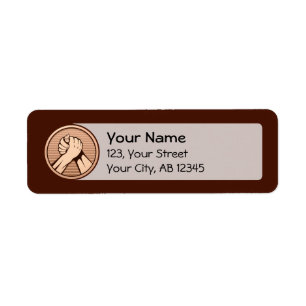 Arm wrestling Bronze Return Address Label