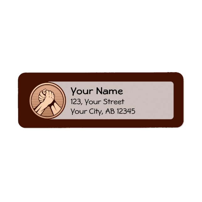 Arm wrestling Bronze Return Address Label (Front)
