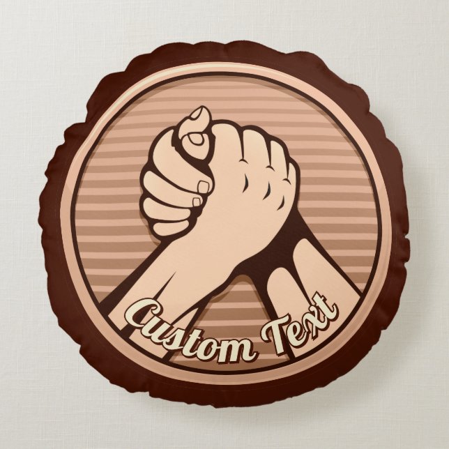 Arm wrestling Bronze Round Cushion (Front)