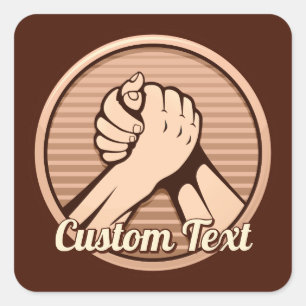 Arm wrestling Bronze Square Sticker