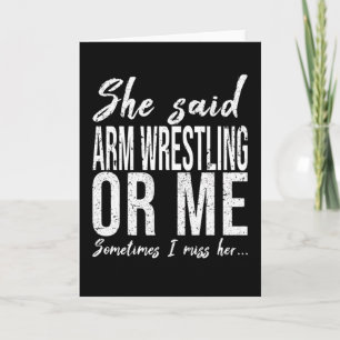 Arm Wrestling funny sports gift Card