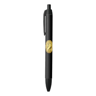 Arm wrestling Gold Black Ink Pen