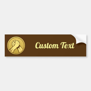 Arm wrestling Gold Bumper Sticker