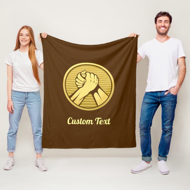 Arm wrestling Gold Fleece Blanket (In Situ)