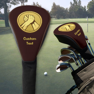 Arm Wrestling Gold Golf Head Cover