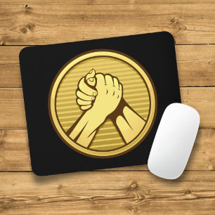 Arm wrestling Gold Mouse Pad