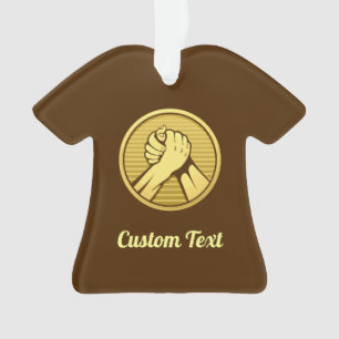 Arm wrestling Gold Ornament