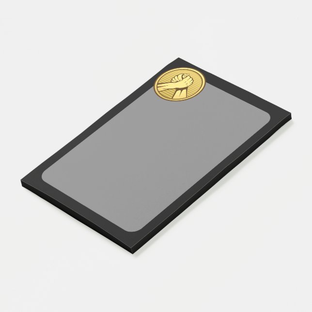 Arm wrestling Gold Post-it Notes (Angled)