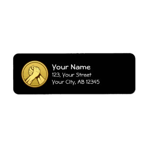 Arm wrestling Gold Return Address Label