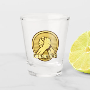 Arm wrestling Gold Shot Glass