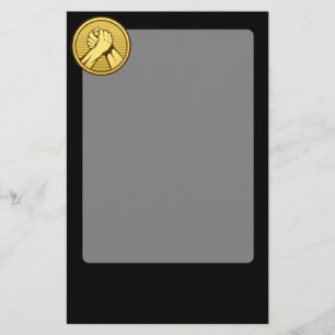 Arm wrestling Gold Stationery