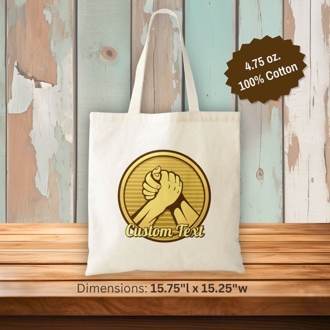 Arm Wrestling Gold Tote Bag (Creator Uploaded)