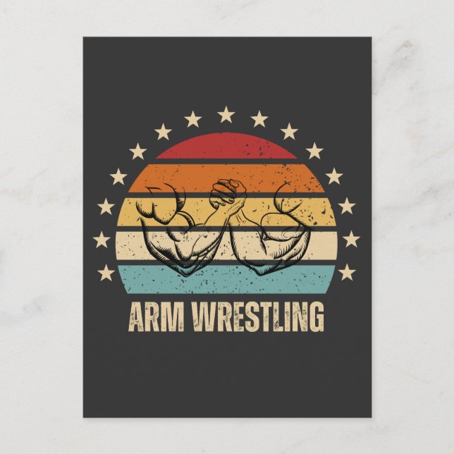 arm wrestling muscle postcard (Front)