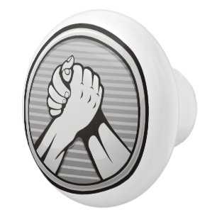 Arm wrestling Silver Ceramic Knob
