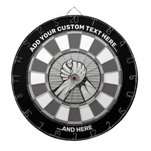 Arm Wrestling Silver Dartboard with Custom Text