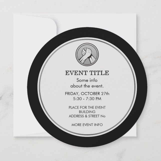 Arm wrestling Silver Invitation (Back)