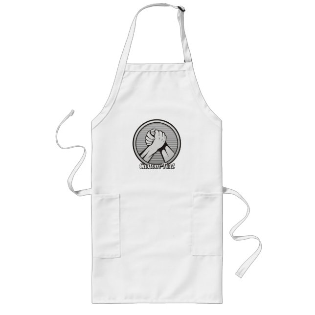 Arm wrestling Silver Long Apron (Front)