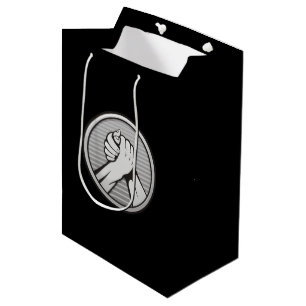 Arm wrestling Silver Medium Gift Bag