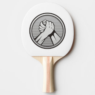 Arm wrestling Silver Ping Pong Paddle