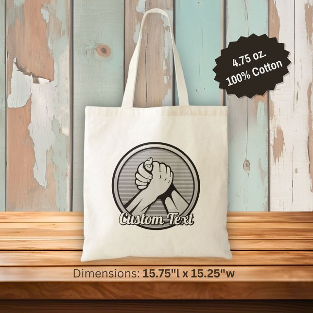Arm Wrestling Silver Tote Bag (Creator Uploaded)