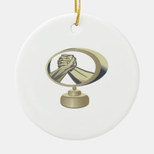 Arm Wrestling Trophy Ceramic Tree Decoration