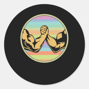 Arm Wrestling Vintage Classic Round Sticker