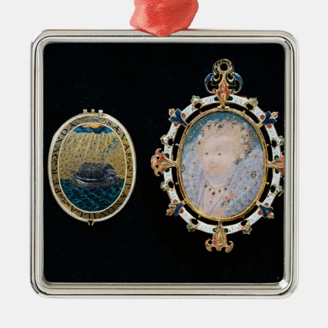 Armada Jewel, miniature of Queen Elizabeth I enclo Metal Ornament (Front)