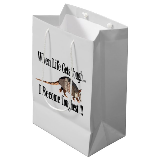 Armadillo Animal Inspirational Medium Gift Bag (Front Angled)