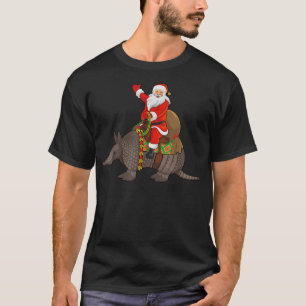 Armadillo Animal Lover Santa Riding Armadillo Chri T-Shirt