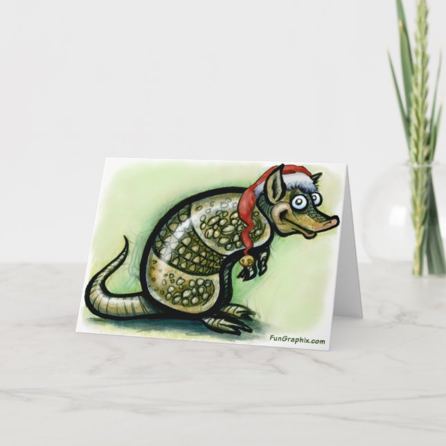 Armadillo Christmas Holiday Card (Front)