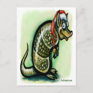 Armadillo Christmas Holiday Postcard